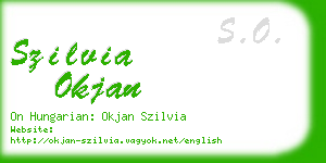 szilvia okjan business card